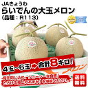 北海道産共和町　らいでんメロン　8キロ箱（4〜6玉）8キロ元箱単位で超特価！※4玉サイズでご用意できないときは、たっぷり5〜6玉入れて8キロ分お届けします！