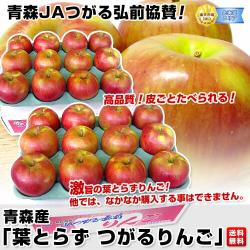 青森産　JAつがる弘前　葉とらず つがるりんご 2箱　(1箱約3キロ9玉〜13玉×2箱）激旨の葉とらずりんご！見かけより味にこだわって作ったりんごです。