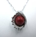 血赤珊瑚 ペンダント 直径9.0mm k18WG ダイヤモンド 土佐沖 さんご サンゴ コーラル sango coral 本珊瑚 無染色 宝石サンゴ