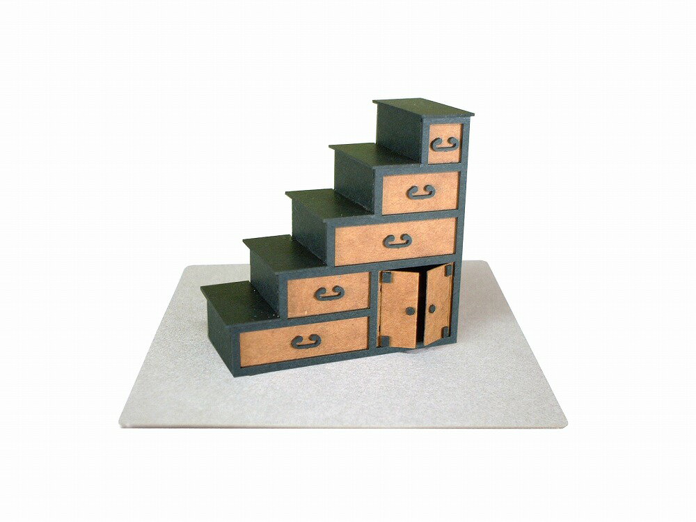 【箱階段】みにちゅあーとプチ◆紙模型（ペーパークラフト/キット）◆インテリア小物、置物【み…...:sankeishop:10000224
