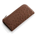 オーストリッチ 長財布 L字ファスナー フルポイント/レディース カンゴ 茶色 送料無料 ギフト (No.9952-zz-kngr)