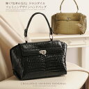 クロコダイル バッグ ハンドバッグ シャイニング