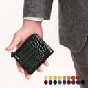 クロコダイル コンパクト財布 シャイニング ヘンローン L字ファスナー / メンズクロコ 鰐革 ワニ 牛革 リアルレザー本革 ギフト プレゼントにも 父