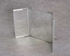アルミ枠卓上三面鏡スタンドミラー(滑り止付）　小