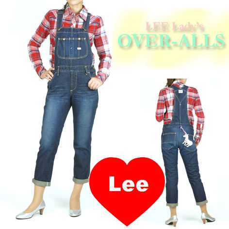 LEE (リー） -Lady's-テーパード・オーバーオール/濃いめのユーズドブルー -LL0254-【smtb-k】【ky】【5%OFF】★リーのクロップド丈のオーバーオール。★スソはロールアップして、可愛く、スッキリ着こなしていただけますよ！