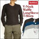 Healthknit (ヘルスニット) Vネック 長袖ワッフルTシャツ 855 【smtb-k】【ky】【楽ギフ_包装】プレゼント ギフト