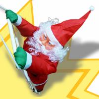 【ラダークライミングサンタクロース120cm】クリスマスイベントにいかが？天井や壁面に！はしごを登るサンタ！屋内外のイルミネーションと一緒に、また店頭ディスプレイにも最適！