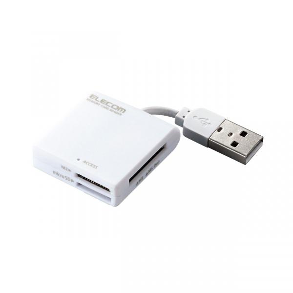 MR-K009WH エレコム USBコネクタ固定メモリカードリーダライタ(ホワイト)