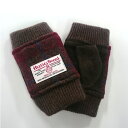 【割引クーポン配布】【数量限定】 アリー Harris Tweed ハリスツイード 手袋 指なし demiglove デミグラブ ブラウンレッド レディース AY-16AA0017-100 【あす楽/土日祝対象外】