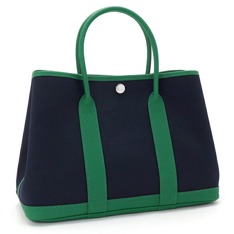 エルメス ガーデンパーティTPM 30 トワルミリタリー ネゴンダ トートバッグ 069573CK ブルーネイビー ヴェールヴェルティゴ 刻印K 【並行輸入品】