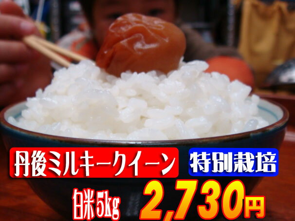 京都丹後ミルキークイーン白米5kg（特別栽培米）23年産新米入荷!!