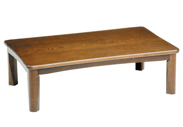 軽量折れ脚座卓テーブル 天然杢タモ突き板 150巾 宮古ブラウン色を 紹介します