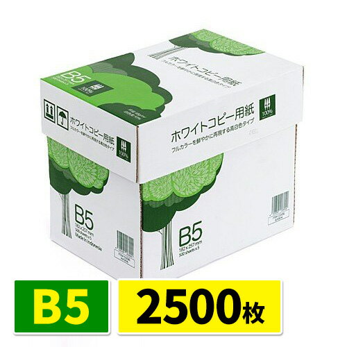 コピー用紙 B5サイズ 500枚×5冊 2500枚 高白色 ホワイト PPC用紙 印刷用紙…...:sanwadirect:10078953