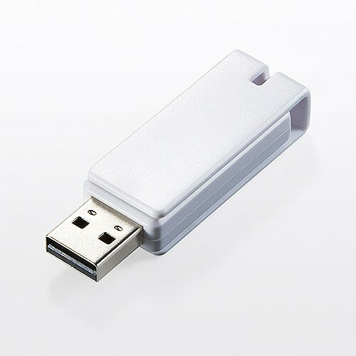 USBメモリ 1GB 名入れ対応 紛失防止 ストラップ付き キャップレス ホワイト USB…...:sanwadirect:10074771