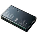 マルチカードリーダー 1スロットブラック SD、microSD（マイクロSD）など色々なメモリーカードに対応 SDXCカード64GB対応 USBカードリーダー カードリーダーライター【サンワサプライ】
