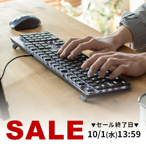 【楽天1位受賞】メカニカルキーボード キーボード 有線 日本語配列(JIS) 赤軸 テンキー付き 薄型 usb ゲーミングキーボード PC パソコン ゲーム 作業 PS4対応 LEDバックライト 光る