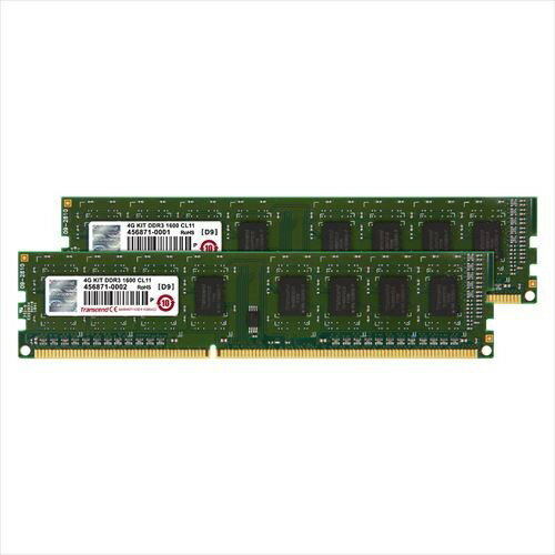 Transcend 4GB（2GB×2） デスクトップPC用増設メモリ JetRam／PC3-12800(DDR3-1600) JM1600KLN-4GK