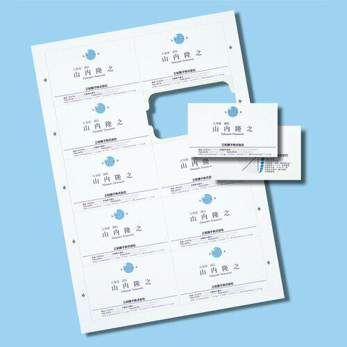 名刺用紙 200枚分 特厚 白地 きれいな切り口 インクジェット ［JP-MCC04］【サ…...:sanwadirect:10052481