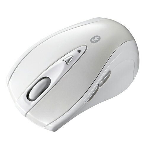 【送料無料】Bluetooth ワイヤレスマウス レーザーマウス ホワイト 中型 5ボタン…...:sanwadirect:10058652