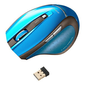 【送料無料】ブルーLEDマウス ワイヤレスマウス 2.4GHz 5ボタン BlueLEDセ…...:sanwadirect:10057041