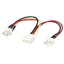 内蔵電源ケーブル 分配ケーブル 8cm ファン用3pinメス...