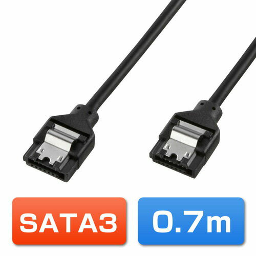 SATAケーブル 0.7m ラウンドケーブル 高速転送SATA3対応 シリアルATAケーブ…...:sanwadirect:10055106