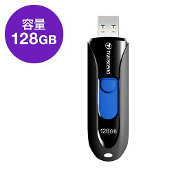 Transcend USBメモリ 128GB USB3.0 JetFlash790 キャップレス スライドコネクタ ブラック USBメモリー 高速 <strong>大容量</strong> 入学 卒業 おしゃれ