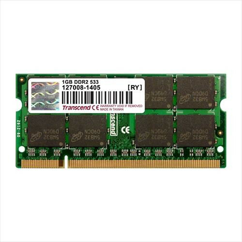 増設メモリ 1GB ノートパソコン用 SODIMM DDR2-533 PC2-4200 Transcend ［TS128MSQ64V5J］【トランセンド】