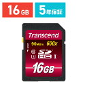 Transcend SDJ[h 16GB Class10 UHS-I Ultimate ő90MB s 5Nۏ [J[h NX10 w 