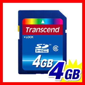 SDHCカード 4GB Class6 永久保証 SDカード Transcend ［TS4GSDHC6］【トランセンド】