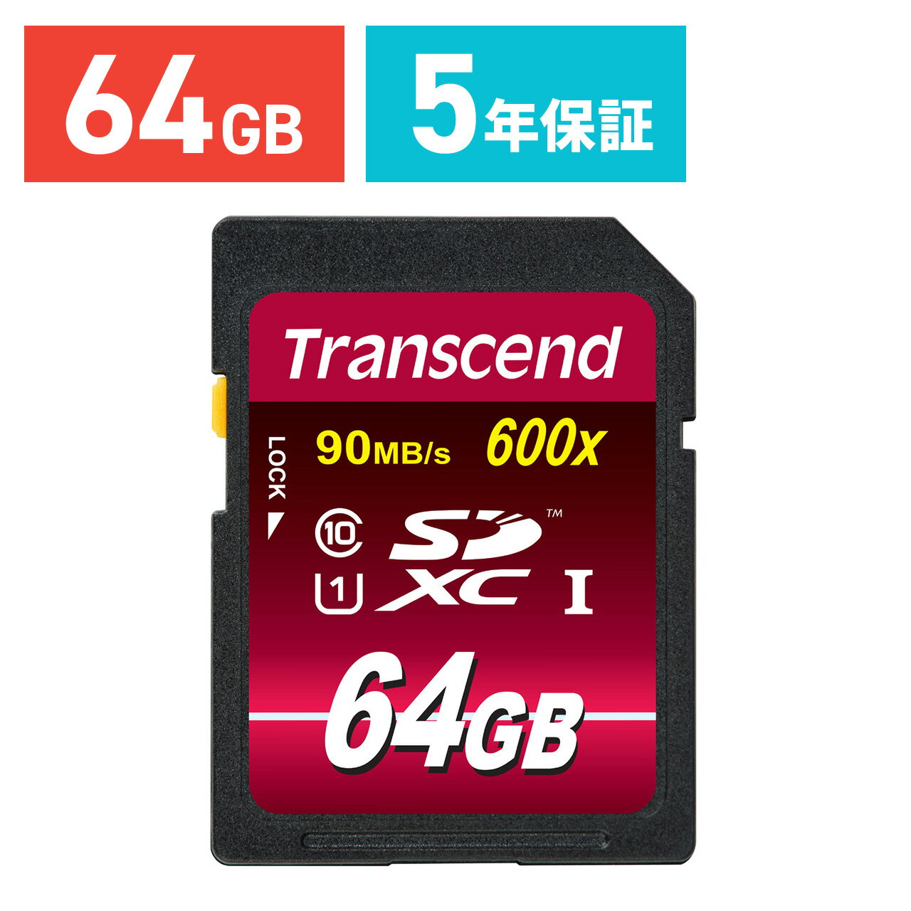 Transcend SDJ[h 64GB Class10 UHS-I Ultimate ő90MB/s SDXC 5Nۏ [J[h NX10 w 