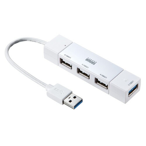 コンボUSBハブ（USB3.0-1ポート・USB2.0-3ポート・ホワイト）［USB-HAC402W...:sanwadirect:10078939