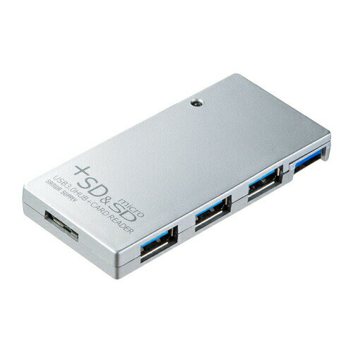 【送料無料】USBハブ 3ポート USB3.0 カードリーダー付き SDカード、microSD（マイ...:sanwadirect:10069258