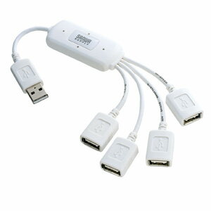 USBハブ 4ポート ケーブルタイプ ホワイト 【サンワサプライ】