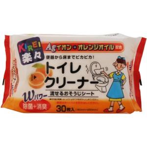 【アウトレットバーゲン】キレイ楽々 トイレクリーナー 流せるおそうじシート30枚入★8月17日9：59まで有効3150円以上で200円引きラ・クーポンプレゼント★トイレに流せるトイレクリーナーです