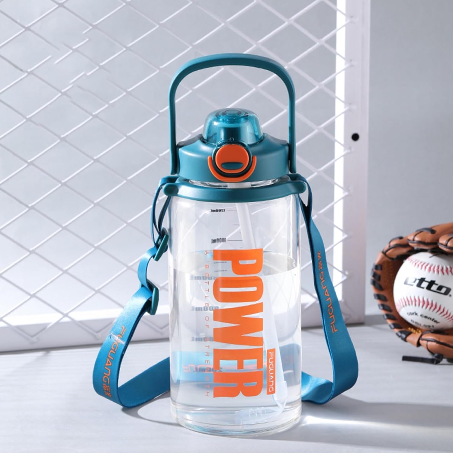 透明 1.5リットル ウォーターボトル 大容量 ストロー付き ボトル 広口 耐熱ガラス フィルター付き 給水ボトル カバー付き 水筒 無鉛 夏用 シームレス あらいやすい 超軽量 男女兼用 仕事 ハイ