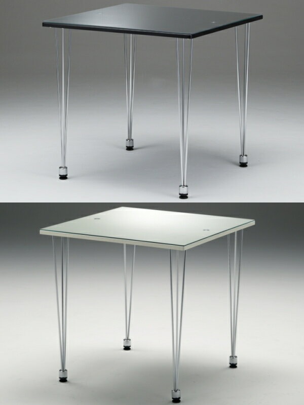 【ダイニングテーブル（ガラス天板、750幅）】送料無料！激安セール!!!ブラックとホワイトの2色からお選びくださいませ♪(参考:黒色黒い白色白い机つくえデスクガラステーブルガラス製テーブル家具楽天）