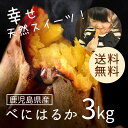 鹿児島県産 べにはるか3kg 【送料無料】さつまいも 自然貯蔵で追熟済の紅はるか まるでスイーツ 焼き芋やお菓子作りにもってこい!
