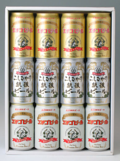 【地ビール】【送料無料】越後ビール飲み比べ350ml×12本セット！【ビアブロンド、コシヒカリ、ピルスナー3種セット】