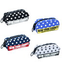 【メール便可】NYC ドット メガジップポーチ ポーチ レディース メンズ ジュニア キッズ 水玉 NEW YORK COUNTY ニューヨーク NEWYORK OL コスメ 化粧ポーチ ペンケース 筆箱 鉛筆 筆記用具 人気 部活 おしゃれ プレゼント【楽ギフ_包装】【あす楽対応】