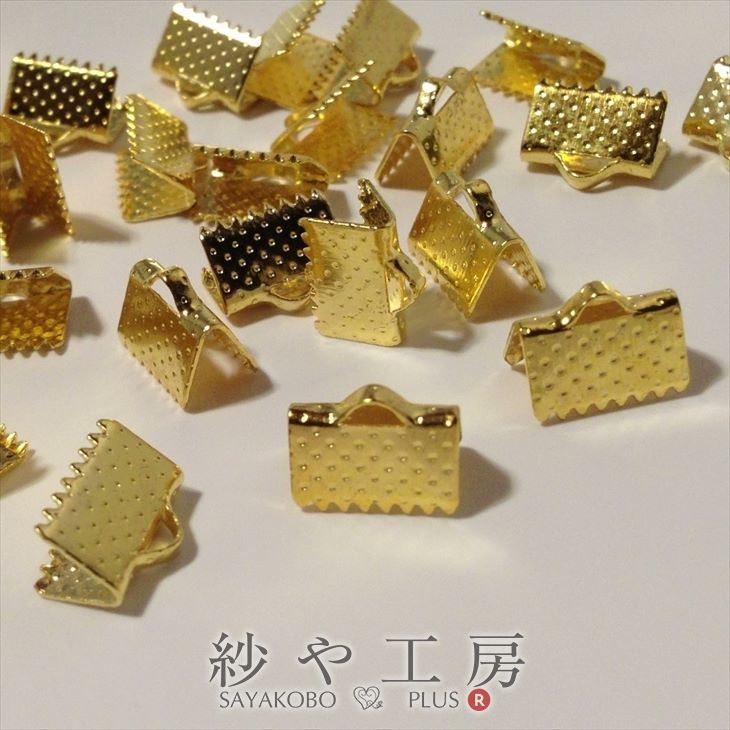 【20個レース留め/ヒモ留め】金/10mm/1.0cm/フック/金具/ハンドメイド/リボン…...:sayakobo-plus:10003123