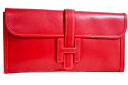 ●【HERMES】 エルメス ジジェエラン 29 赤 ヴォータデラクト □L刻印 (2008年製造) 横長 クラッチバッグ セカンドバッグ 本物 新品同様