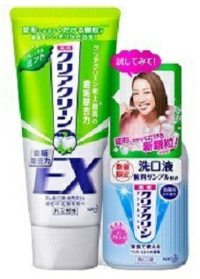 【zr 数量限定】 花王 クリアクリーンEX フレッシュミント (120g) + デンタルリンス (80ml)