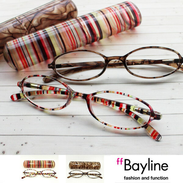 Bayline/ベイライン リーディンググラス(老眼鏡) クリア柄入りプラスチックケース/…...:scefi:10000680