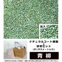 送料無料・代引不可【ナチュラルコート樹脂+砂利セット 緑色系 青柳 (約1平方メートル分)】簡単施工★自分でも施工可能な舗装材!!