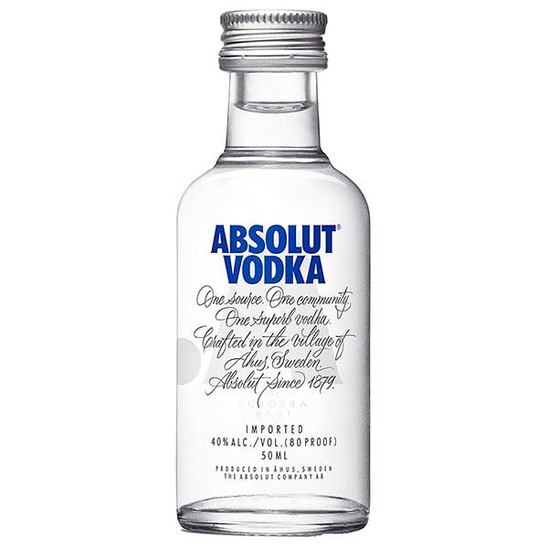 【ポイント2倍9/15限定】アブソルート ウォッカ 40度 50ml × 120本[ケース販売] 送料無料(本州のみ) [ペルノ スウェーデン ウォッカ]【ギフト不可】 ギフト プレゼント 敬老の日 お歳暮