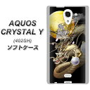 AQUOS CRYSTAL Y 402SH TPU ソフトケース / やわらかカバー【1003 月と龍 素材ホワイト】 UV印刷 シリコンケースより堅く、軟性のあるTPU素材(アクオスクリスタル ワイ 402SH/402SHY/スマホケース)