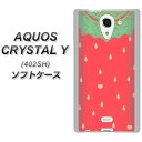 AQUOS CRYSTAL Y 402SH TPU ソフトケース / やわらかカバー【MI800 strawberry ストロベリー 素材ホワイト】 UV印刷 シリコンケースより堅く、軟性のあるTPU素材(アクオスクリスタル ワイ 402SH/402SHY/スマホケース)