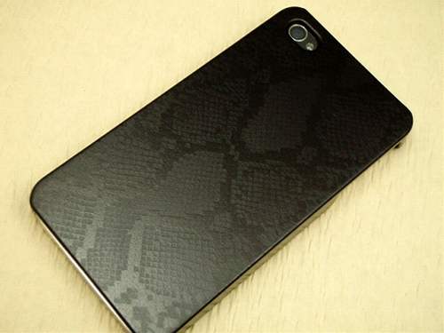 iPhone4sケース・iPhone4ケース　特殊印刷 スマホケース【050　ヘビ柄（黒）】デコ電☆カスタムジャケット（softbank／au ／iPhoneケース／オシャレでかわいいスマホケース／スマートフォン　case）