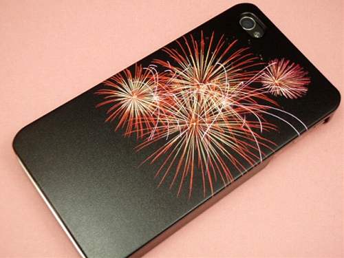 iPhone4sケース・iPhone4ケース　特殊印刷スマホケース【166　打ち上げ花火】デコ電☆カスタムジャケット（softbank／au ／iPhoneケース／オシャレでかわいいスマホケース／スマートフォン　case）